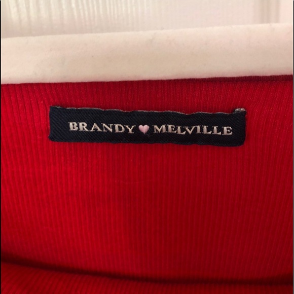 Brandy Melville Red Off the Shoulder Top - Picture 2 of 2